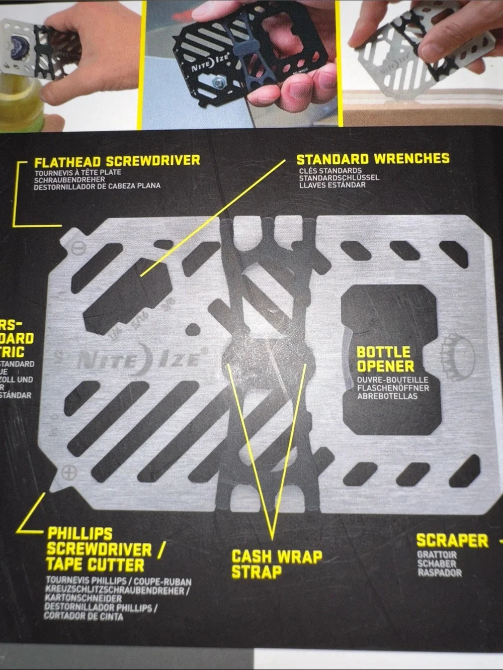 Nite Ize FinancialTool 7-in-1 Stainless Steel Multi-Tool Wallet NWT